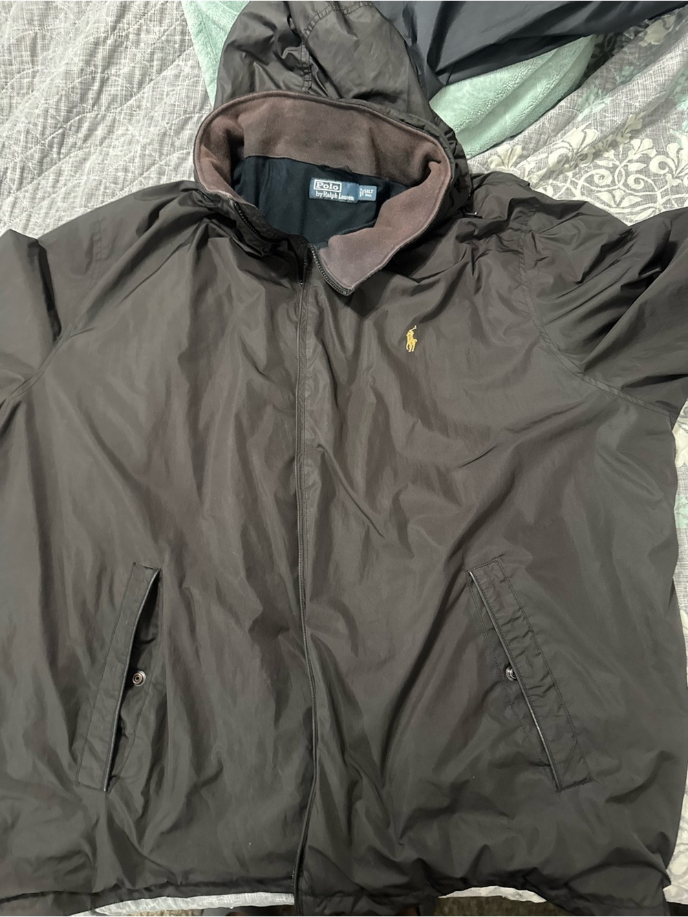 Polo by Ralph Lauren Men’s dark brown/ black Hooded water repellent Jacket
